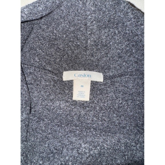 Caslon Womens Gray Asymmetrical Zip Up‎ Funnel Neck Tunic Sweatshirt Medium - Picture 5 of 10